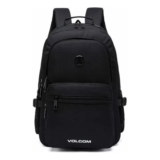 Bolsa Mochila Estudante Confortável Resistente Cor Preto Desenho Do Tecido Lisa