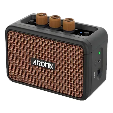 Aroma-ag-04 Alto-falante Portátil Mini Amplificador, Bluetooth, 5w Marrom