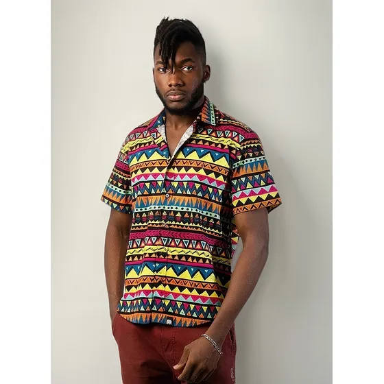 Camisa Africana Com Estampa Estilo Africa Camiseta Masculina