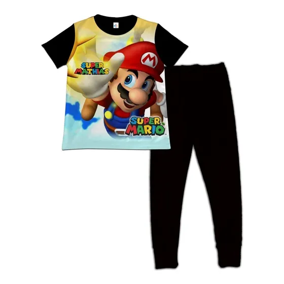 Pijama Niño Manga Corta Super Mario Bros Luigui