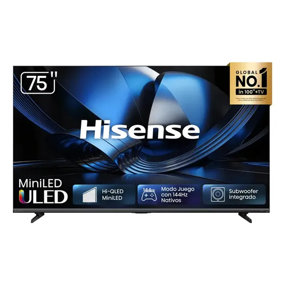 Televisor Hisense ULED MiniLed 75" Smart Negro 144Hz 75U7ESG