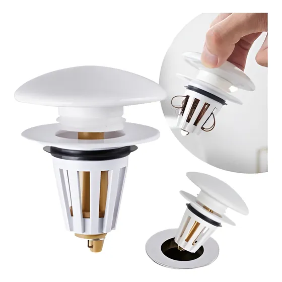 Tapon Tapa Ceramica Pileta Con Filtro Lavabo Pop-up Desague