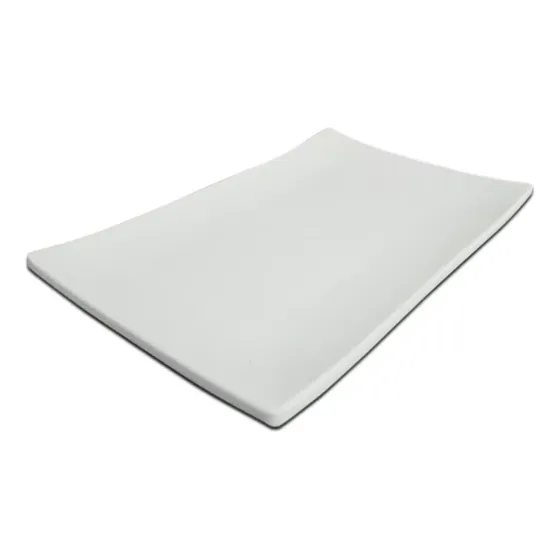 Set X6 Fuente Plato Servir Rectangular Melamina Blanco 30cm