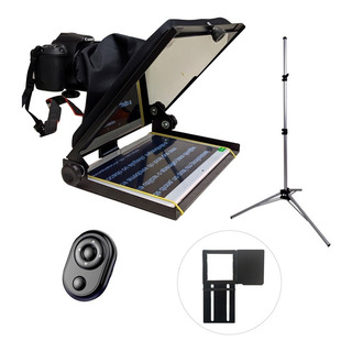 Teleprompter 10,5 Dslr + Controle + Suporte Celular + Tripé Teleprompter 10,5 Dslr + Controle + Suporte Celular + Tripé