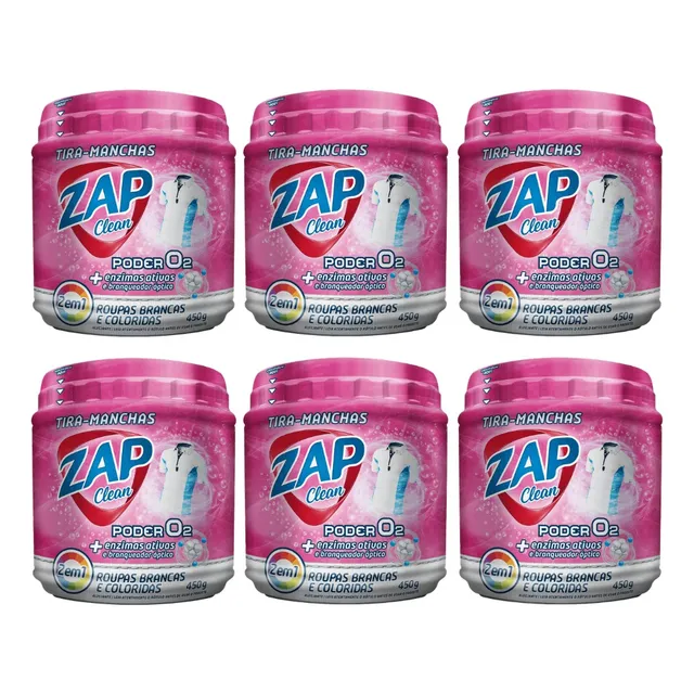 Kit 6un Tira Manchas Poder O2 Zap Clean 450g