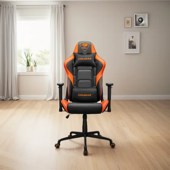 Silla Gamer Cougar Armor Elite Negro Cuero Y Acero