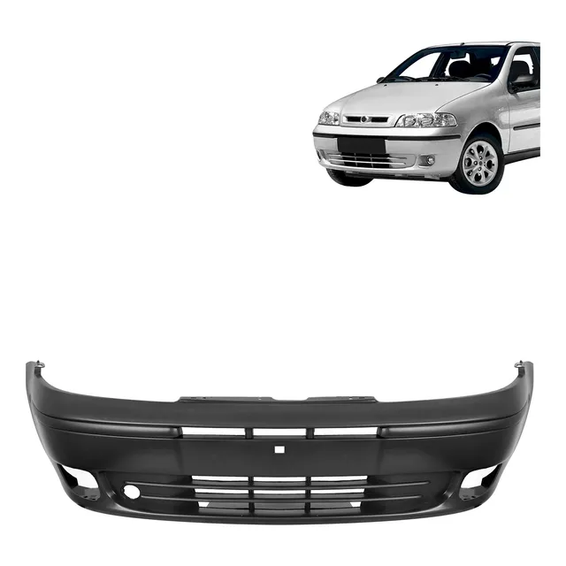 Parachoque Dianteiro Palio 01 02 03 2004 Com Furo Preto Liso