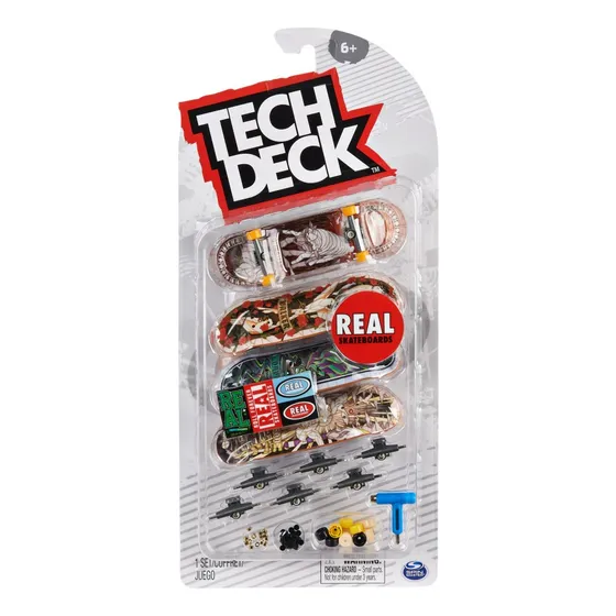Tech Deck, Pack De 4 Fingerboards Ultra Dlx, Real Skateboards, Minipatinetas Coleccionables Y Personalizables, Juguetes Para Niños A Partir De 6 Años