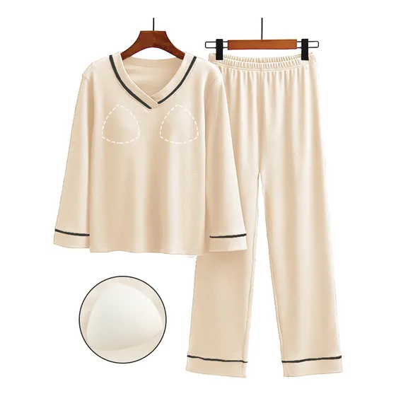 Pijama De Mujer Pantalones De Pijama De Algodón 2 Piezas