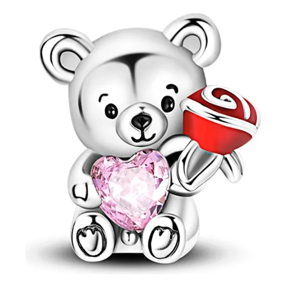 Dije Charm Oso De Amor Plata 925