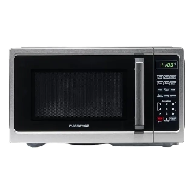 Horno Microondas Faberware 0.9 Pies Cubicos 900w Acero Inox