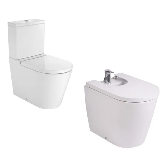 Combo Roca Inspira Inodoro Largo Mochila Bidet 1 Agujero