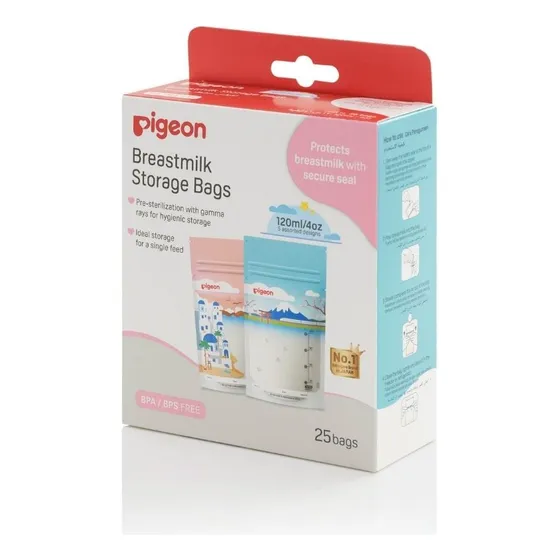 Bolsas Para Almacenar Leche Materna 120 Ml/ Pigeon - 25uds