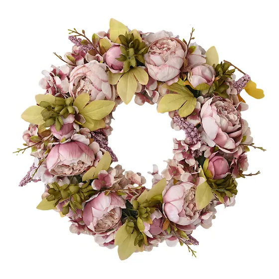 Corona De Flores Artificiales Lila Vintage Para Puertas Coronas Fúnebres Para Funeral Guirnalda De Peonias Decoración Para Boda Xv Años Bautizo Fondo De Fotografía Escenario