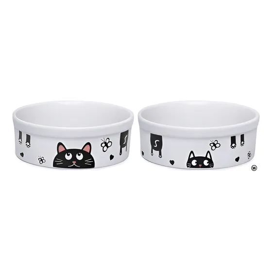 Comedouro Porcelana Gato Cachorro 2 Unidades 600ml Coração