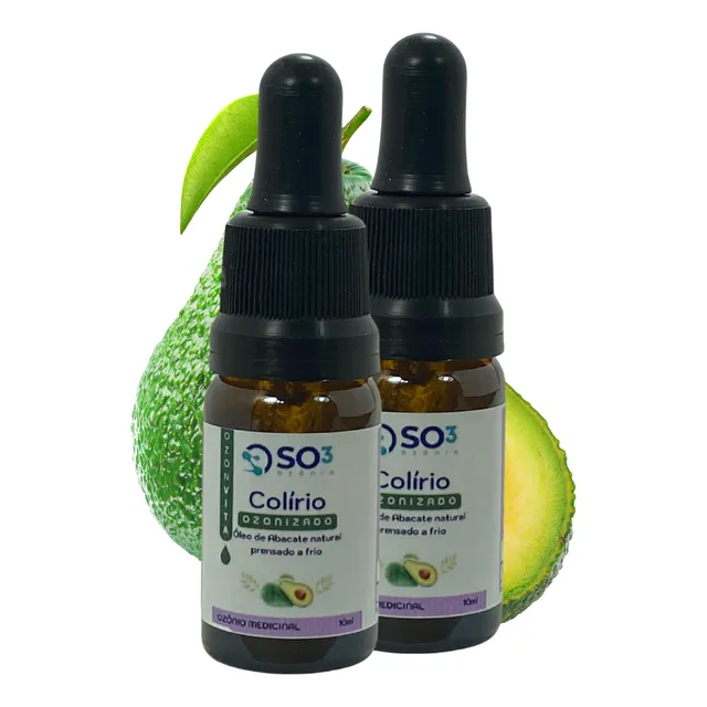 Kit 2 Colírios Natural De Abacate Ozonizado 10ml - 100% Nat