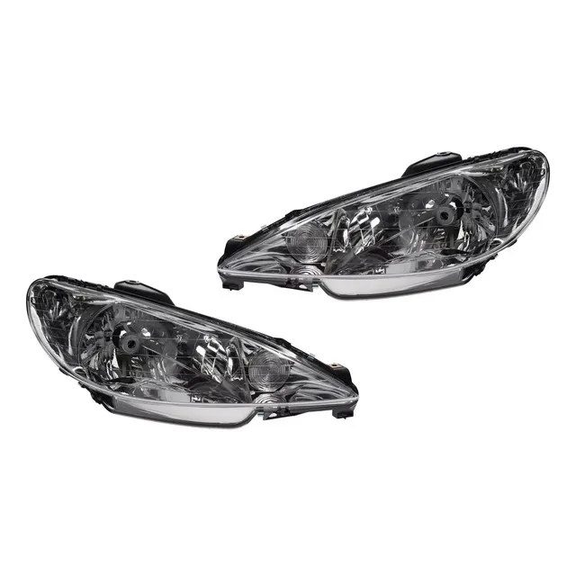 Juego Optica Para Peugeot 206 2004 A 2012 Vidrio Liso Simple