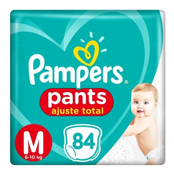 Pampers Pants Ajuste Total pacote de fralda infantil tamanho M 84 unidades