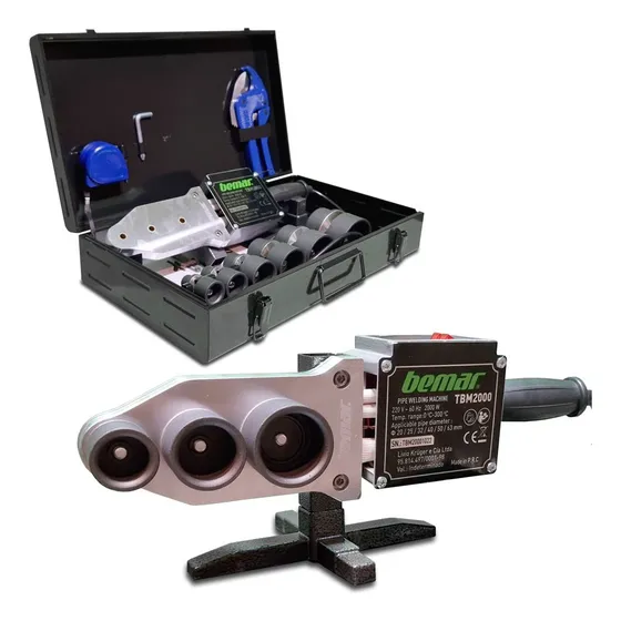 Termofusora 2000w 6 Bocais  Ppr 20 A 63mm +  Tesoura E Trena
