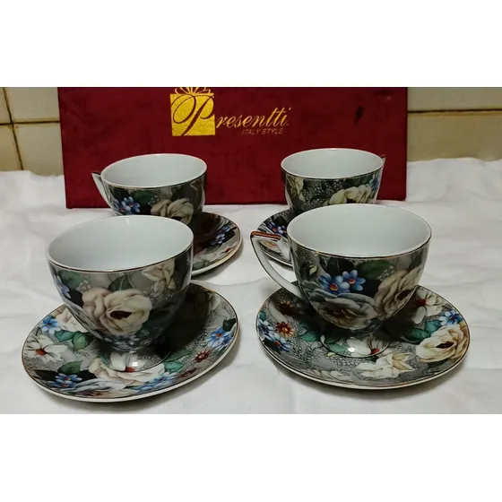 Juego De Tazas Presentti  Porcelana Fina Italiana.nuevo