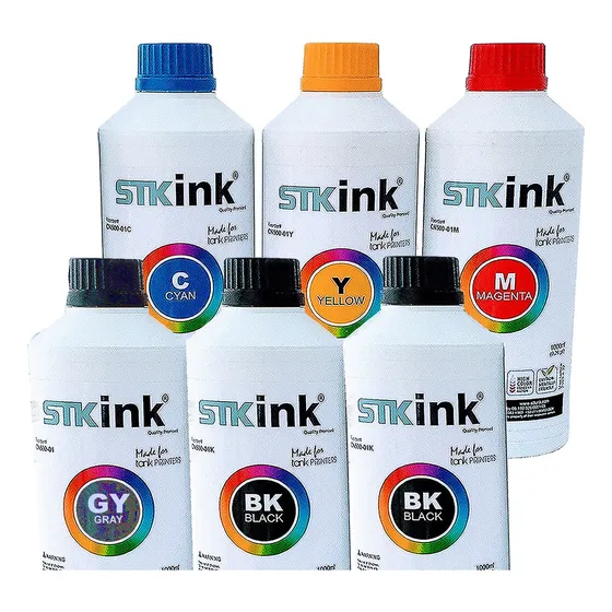 6 Litros Tinta P/ Impressora Epson L8180 Foto Plus Eu1000-01 Tinta Super Black Gray Preto Magenta Amarelo Ciano