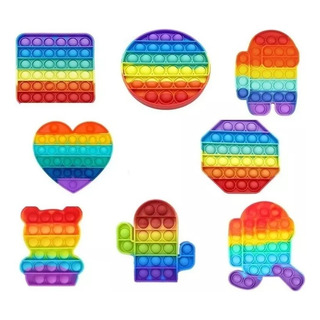 Juego 8 Piezas Push Pop It Bubble Fidget Juguete Antiestrés Juego 8 Piezas Push Pop It Bubble Fidget Juguete Antiestrés