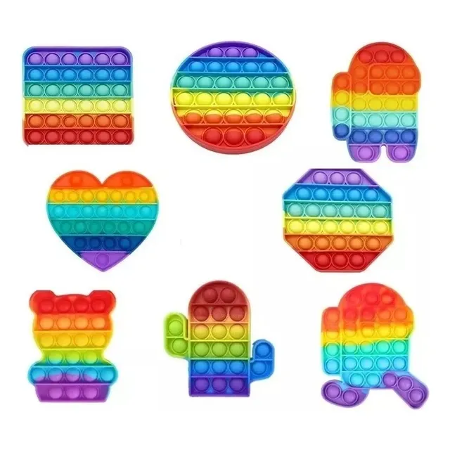 Juego 8 Piezas Push Pop It Bubble Fidget Juguete Antiestrés