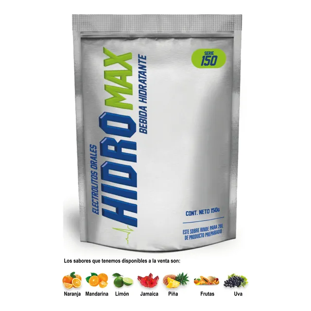 Suero Hidromax 150. Electrolitos Orales Cja 20 Sobres