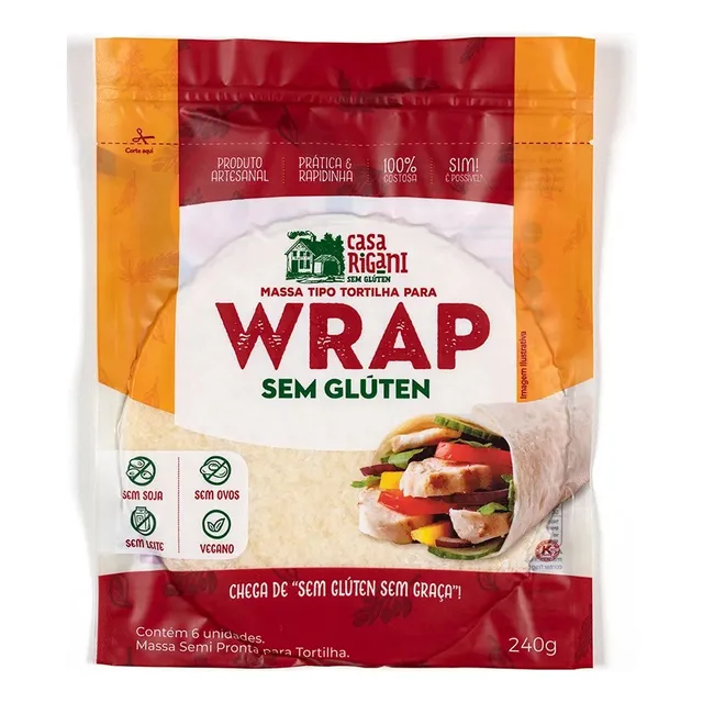 Massa Para Wrap Sem Glúten Casa Rigani 240g