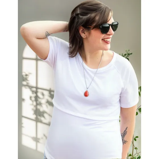 Remera De Lactancia - Manga Corta - White