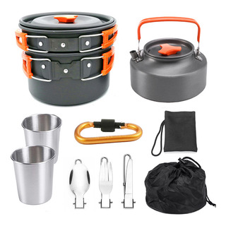 Set De Cocina Y Cubiertos For Camping, Set De Vajilla Set De Cocina Y Cubiertos For Camping, Set De Vajilla