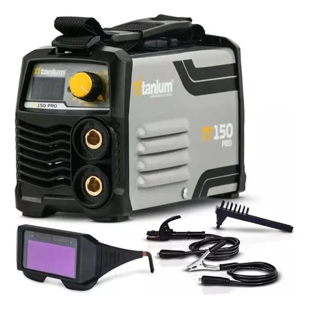Máquina De Solda Inversora Titanium Ti150 Fusão Precisa Proteção Sobrecarga Térmica Arco Estável Regulação Eletrônica... 220v Cinza