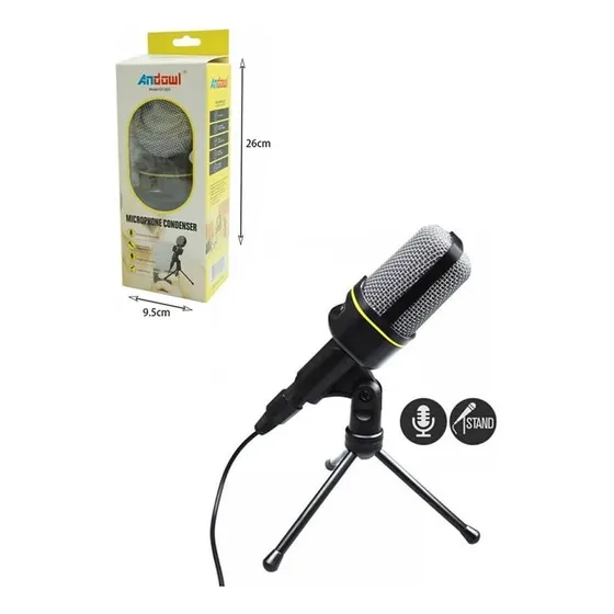 Microfono Condensador Profesional Andowl Qy-920 Con Tripode