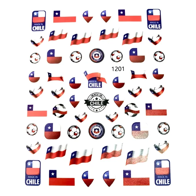 Sticker Para Uña Bandera Chile Magickur 