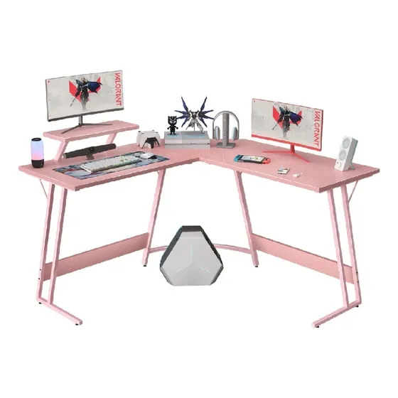 Mesa Gaming Homall 50.4 En Forma De L White/pink