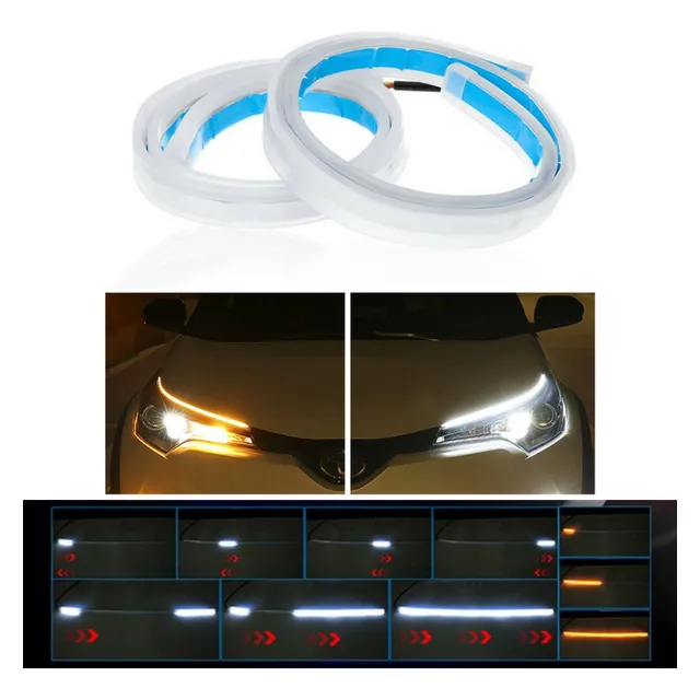 Fita Led Farol Automotiva 60cm 12v Farol Drl Seta Sequencial