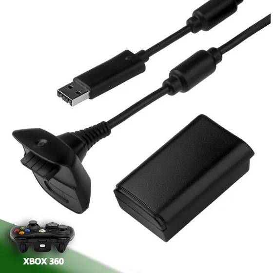 Bateria Recarregavel Controle Xbox 360 Fat Slim + Cabo Usb