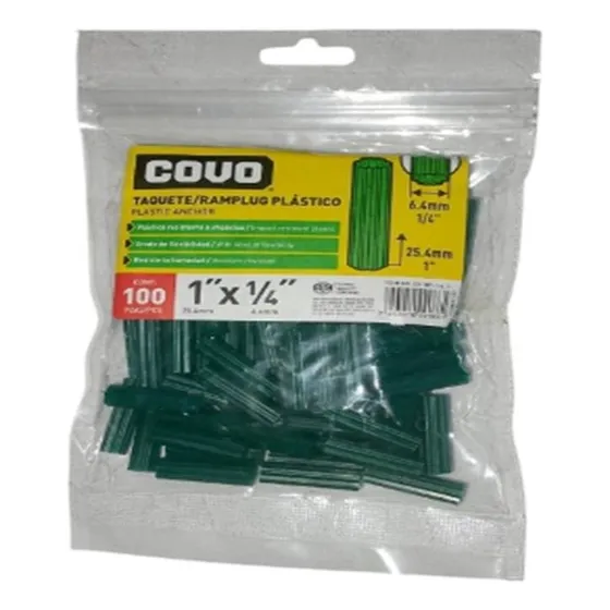 Ramplug Verde Plástico Por Bolsa 100 Unidades