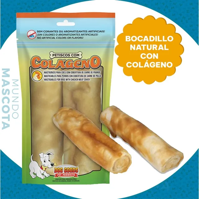 Rolo Snack Digerible Para Perro Sabor Pollo Con Colágeno