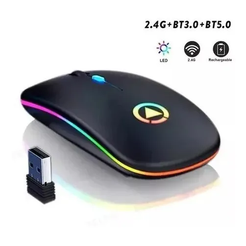 Mouse Inalambrico Recargable Led Rgb A2 Optico Usb Nuevos !!