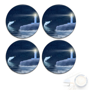 Set De 4 Posavasos De Cerámica Pintada Artística Set De 4 Posavasos De Cerámica Pintada Artística