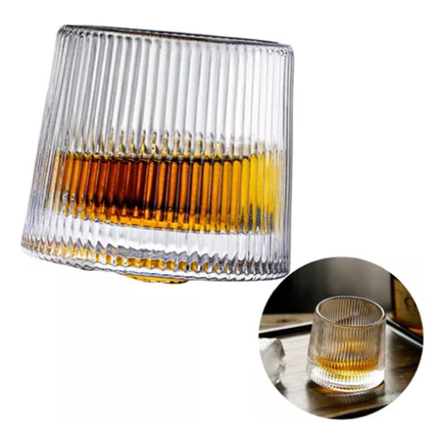 Jogo De Copos Whisky Em Vidro 6 Unidades Giratório 200ml Jogo De Copos Whisky Em Vidro 6 Unidades Giratório 200ml