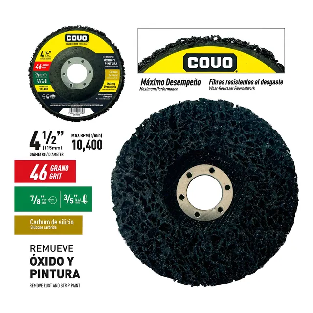 Disco Abrasivo Removedor De Oxido Pintura, Pulido 4 1/2 Covo