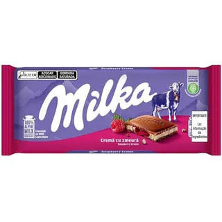 Barra De Chocolate Raspberry Cream 100g Milka Barra De Chocolate Raspberry Cream 100g Milka