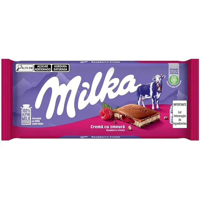 Barra de Chocolate Crema de Frambuesa 100g Milka