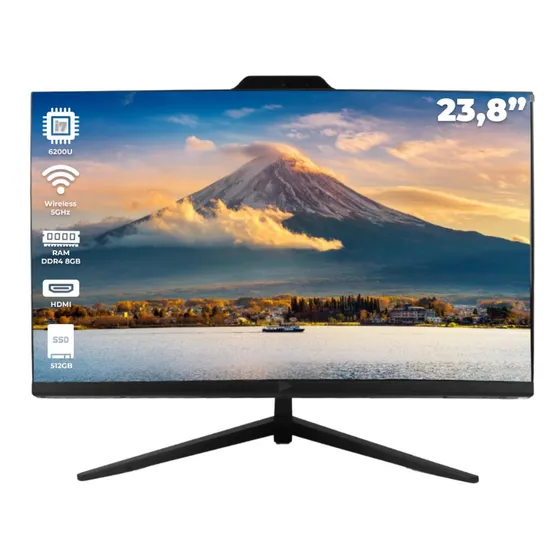 Computador All In One 23,8 Pol 8gb Ddr4 I5-6200u 512gb Novo