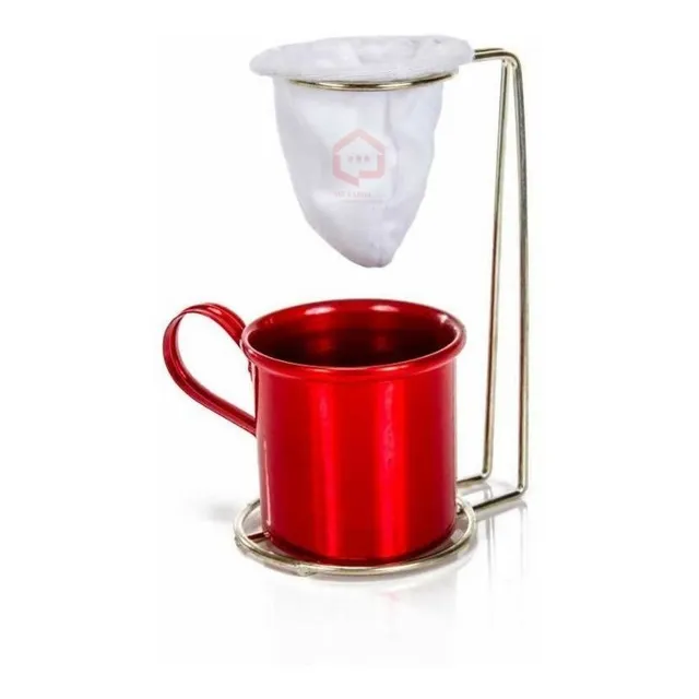 Mini Coador De Café Unitário + 1 Caneca Esmaltada