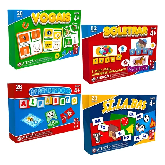 4 Jogos Brinquedo Educativo Escola Alfabetização Pedagógico
