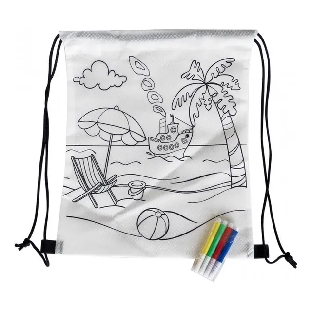 Tula  Infantil + 6 Plumones Para Colorear X 16 Unidades +env