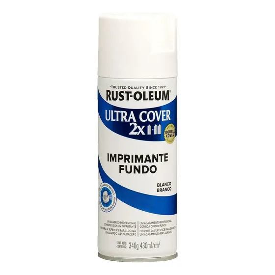 Aerosol Ultra Cover Primer Imprimante Rust Oleum 340g - Imagen Pinturerias - Color Blanco
